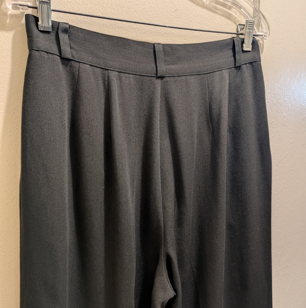 The Limited Dark Olive Dress Pants Trousers High Waist Pleated Wool Blend- 14 - Picture 8 of 11